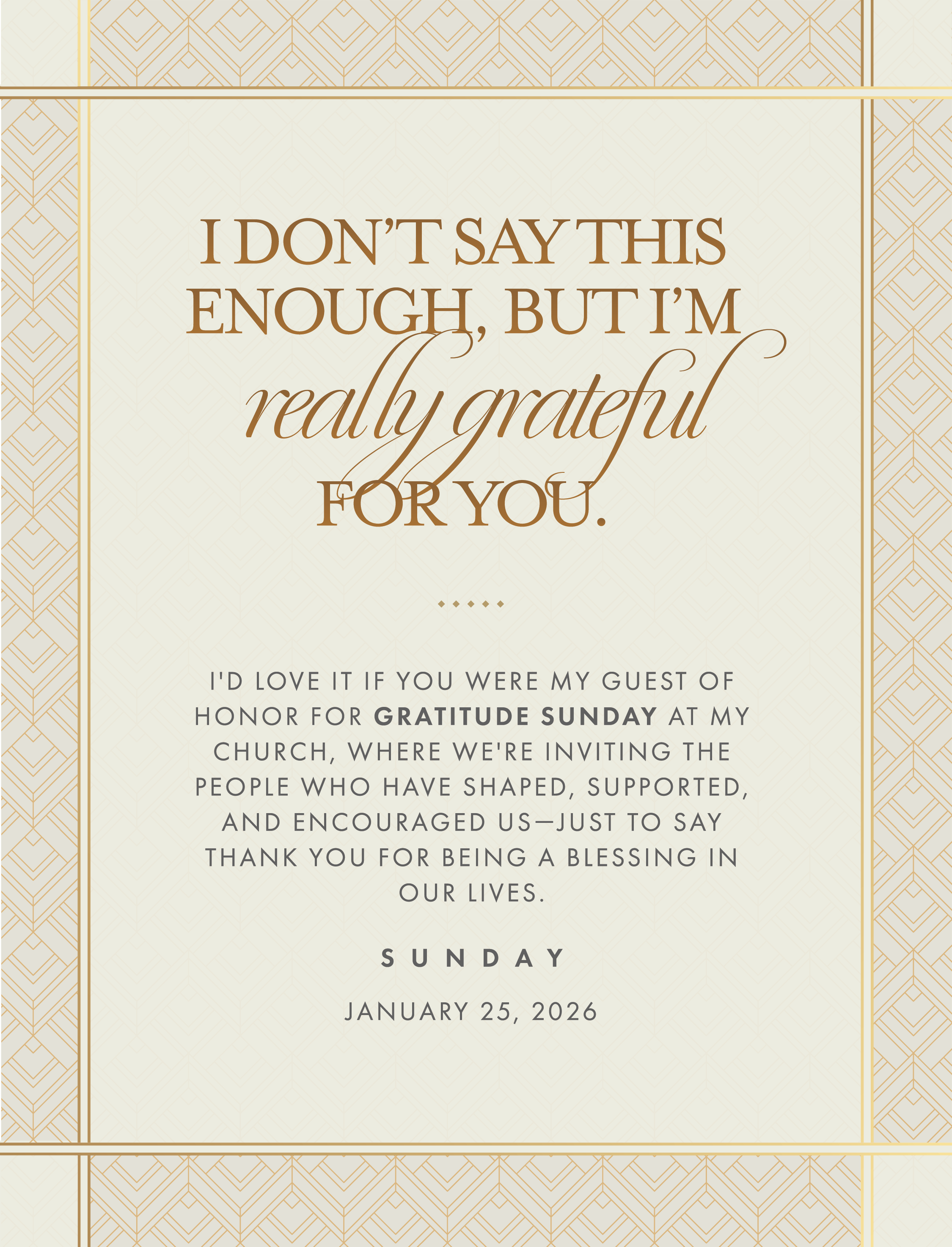Gratitude Sunday invite